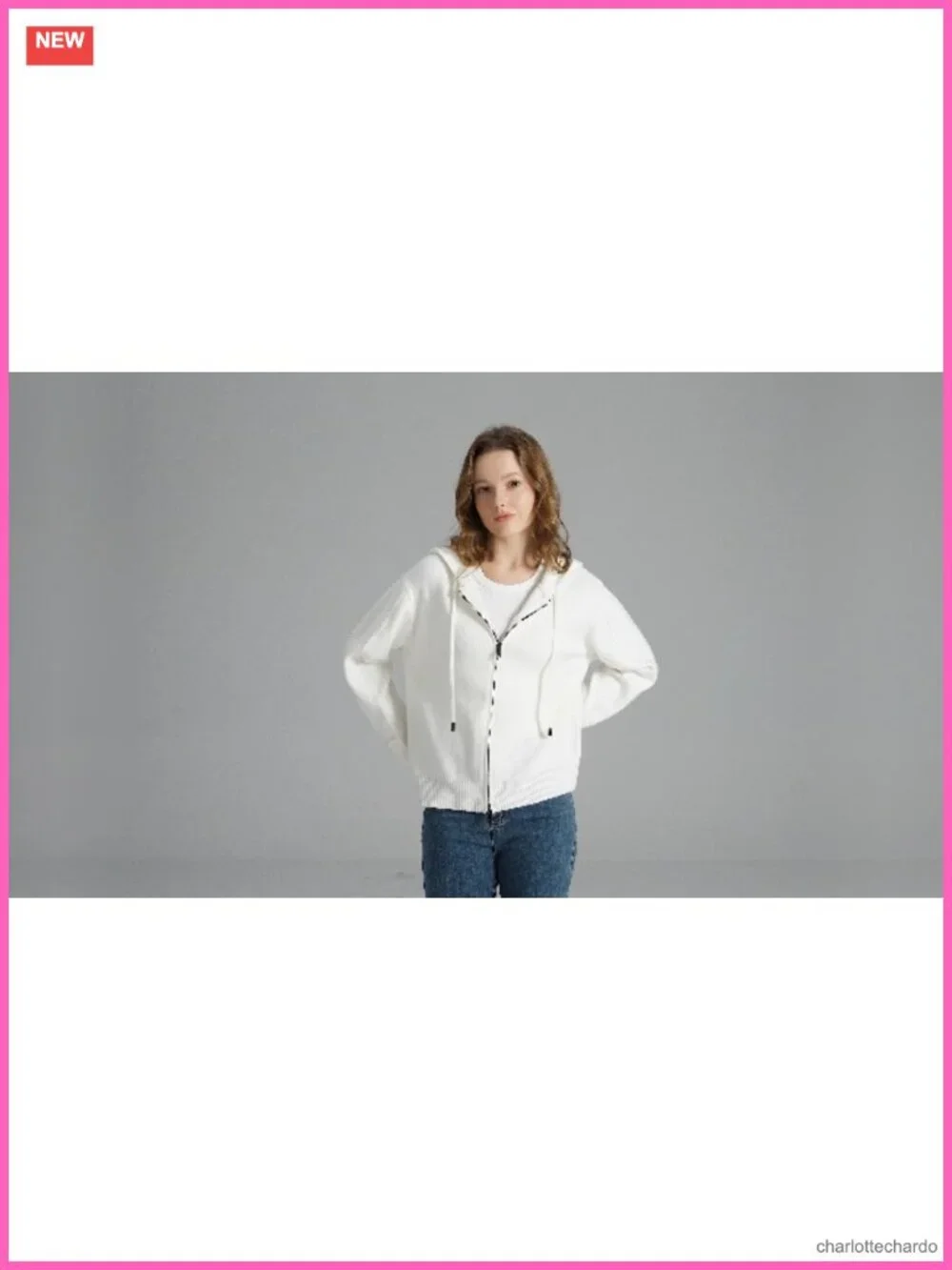 Full Zip Up Hoodie Cardigan Long Sleeve Drawstring Knit Sweater